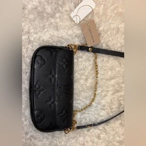 Louis Vuitton Black Crossbody Bag with Gold Chain